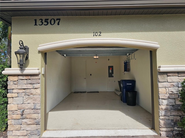 garage featuring electric panel