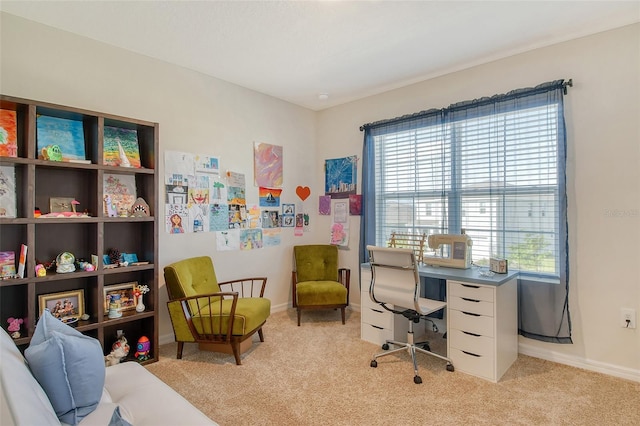 view of carpeted office