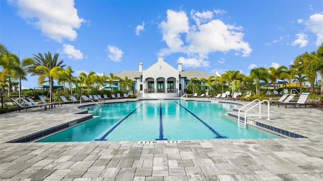 view of pool with a patio area