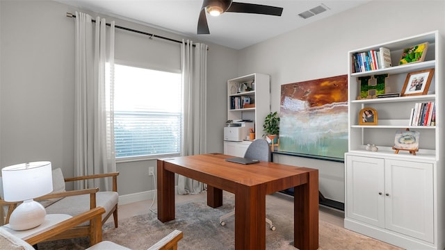 office with ceiling fan