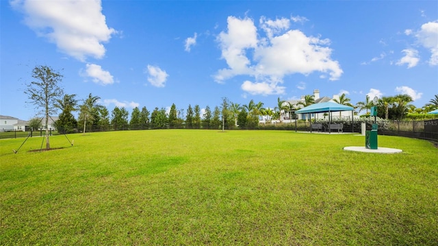 view of yard with a gazebo