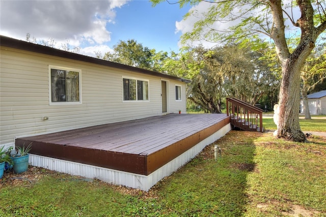 deck with a yard