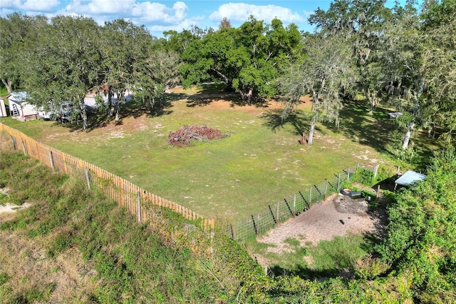 birds eye view of property featuring a rural view