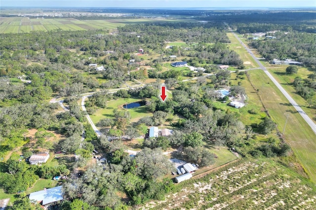 drone / aerial view with a rural view
