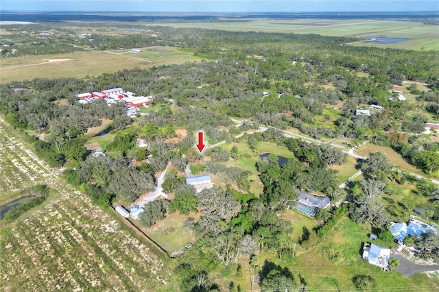drone / aerial view featuring a rural view