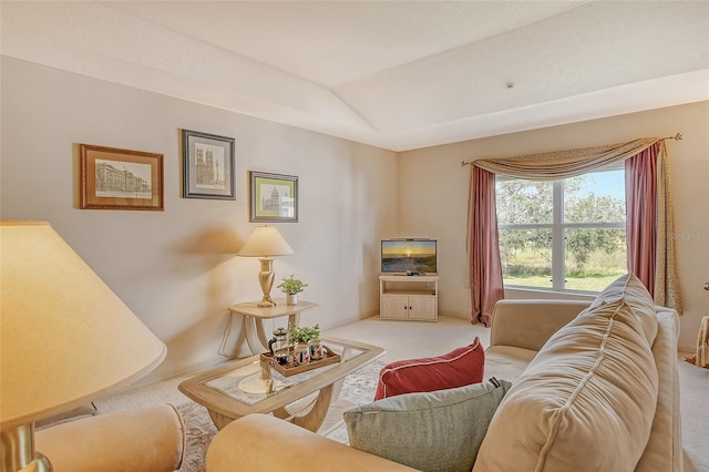 living room with light carpet