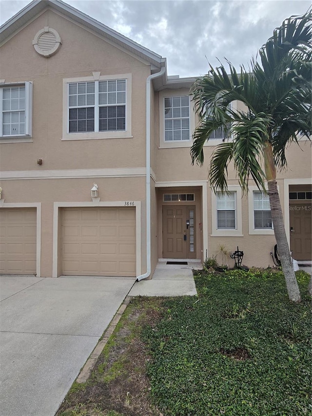 view of property with a garage