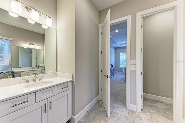 bathroom featuring vanity and tile patterned floors