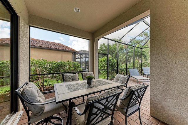 view of sunroom