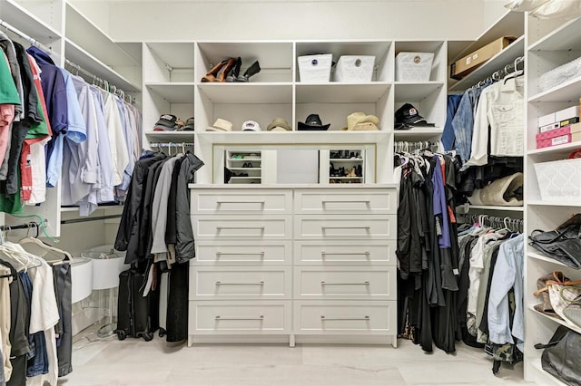 view of walk in closet