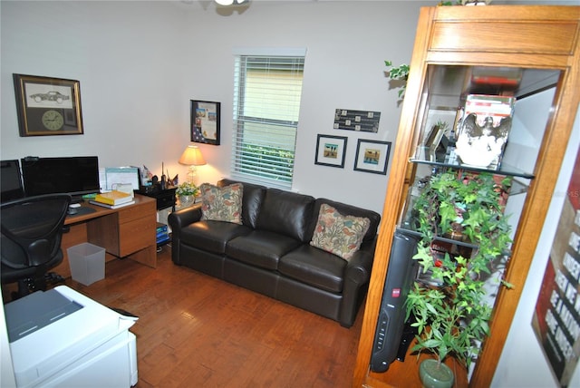 office area featuring wood-type flooring