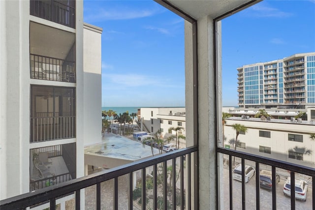 balcony with a water view