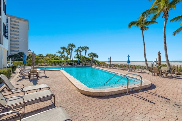 pool with a patio area