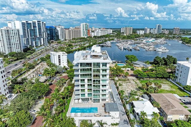 111 Golden Gate Pt Unit 402, Sarasota, FL 34236 - view of urban area featuring a nearby body of water, a marina, and a pool