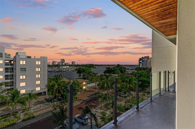 111 Golden Gate Pt Unit 402, Sarasota, FL 34236 - balcony with a city view and a water view