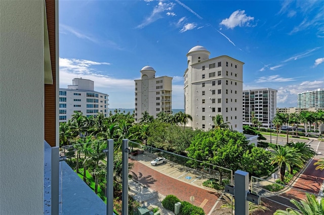 view of building exterior featuring a view of city