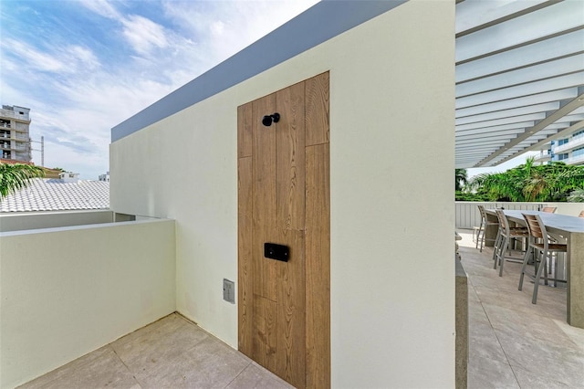 exterior space with outdoor dining area