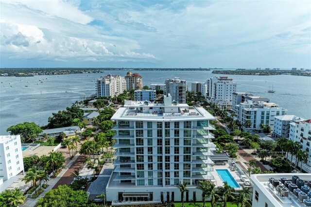 111 Golden Gate Pt Unit 402, Sarasota, FL 34236 - view of urban area featuring a pool area and a large body of water