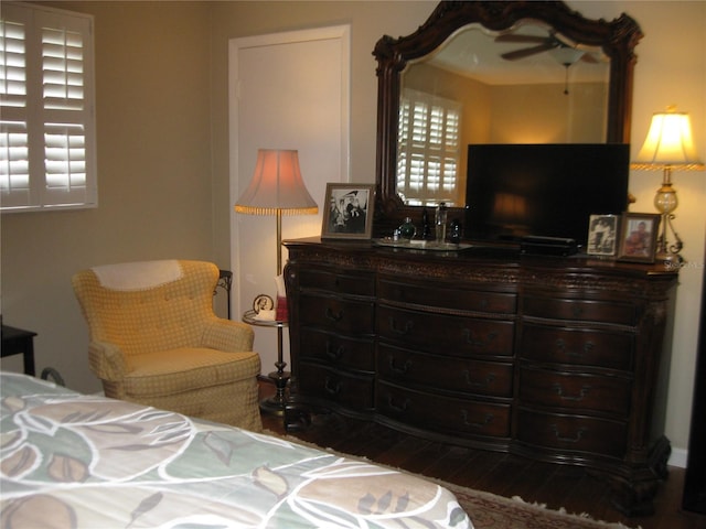 bedroom featuring wood-type flooring