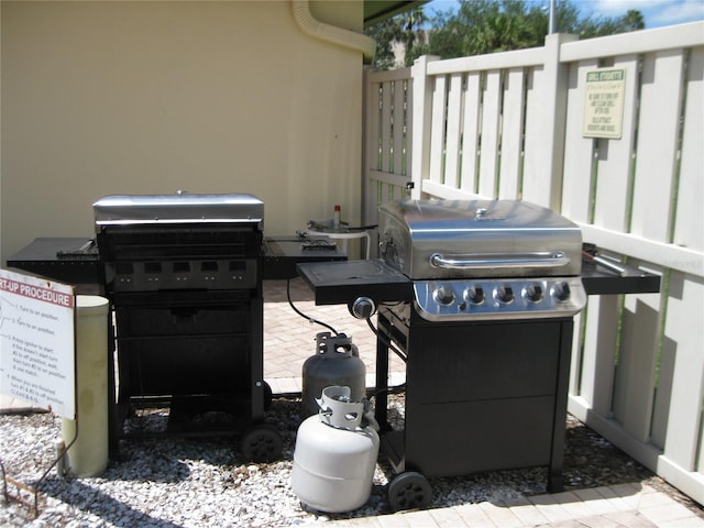 view of patio featuring grilling area