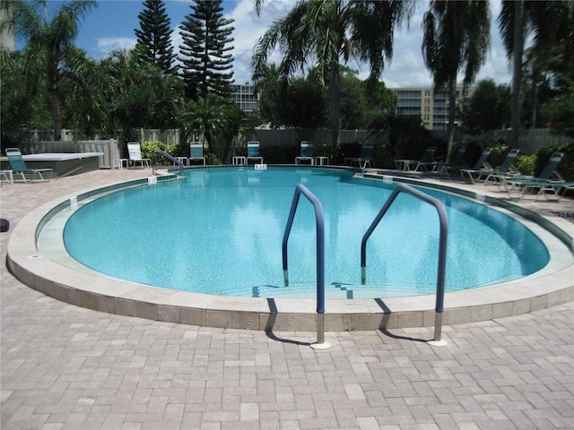 view of pool with a patio area