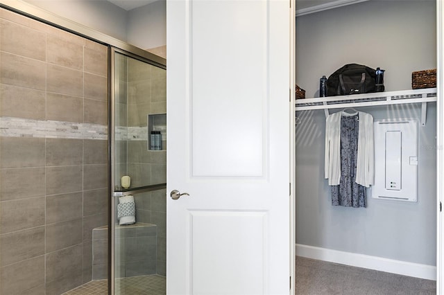 bathroom with an enclosed shower