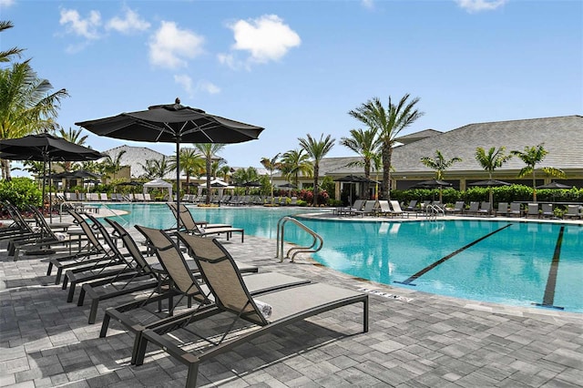 view of pool with a patio area