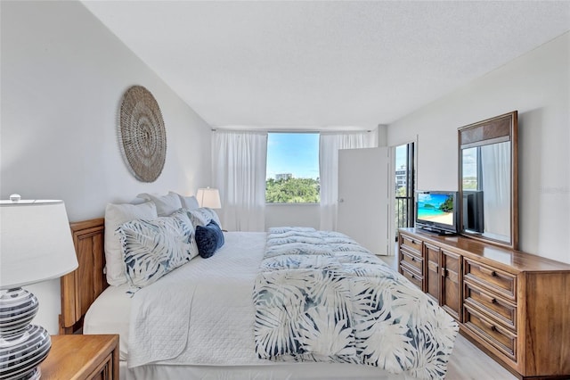 bedroom with a textured ceiling