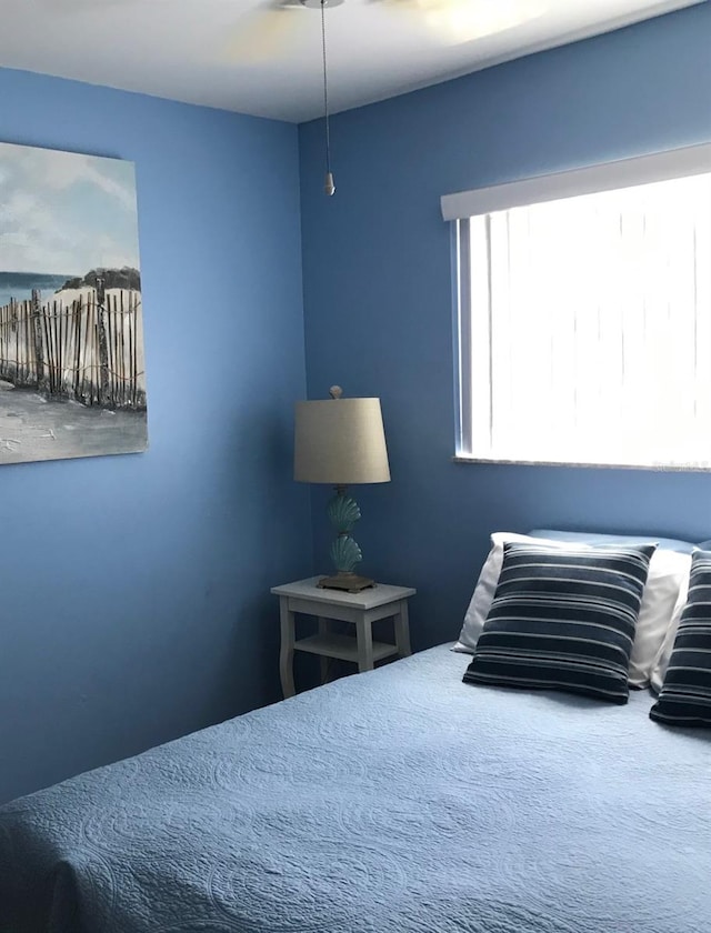 bedroom with a water view