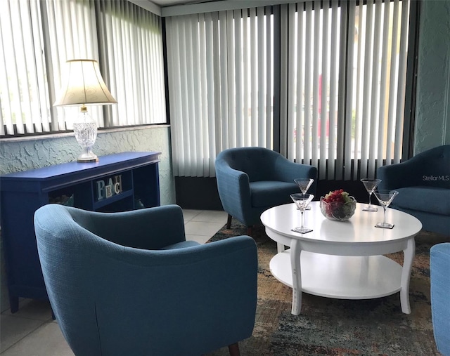 view of tiled living room