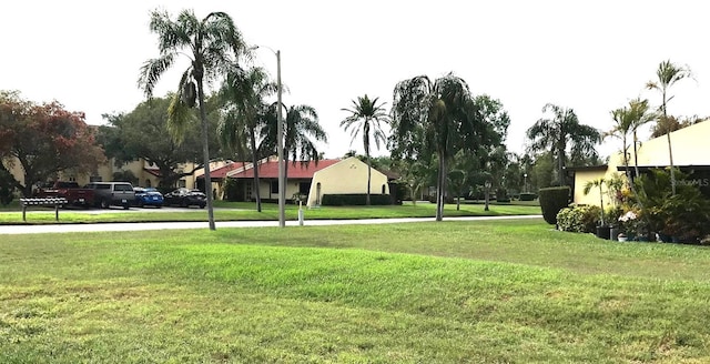 view of property's community featuring a yard