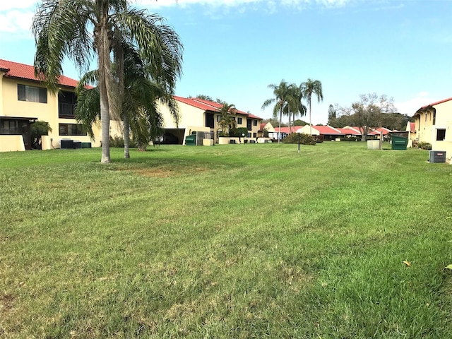 view of yard featuring central AC