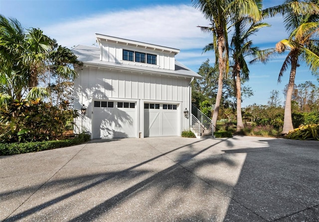 view of property exterior featuring a garage