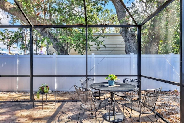 view of sunroom