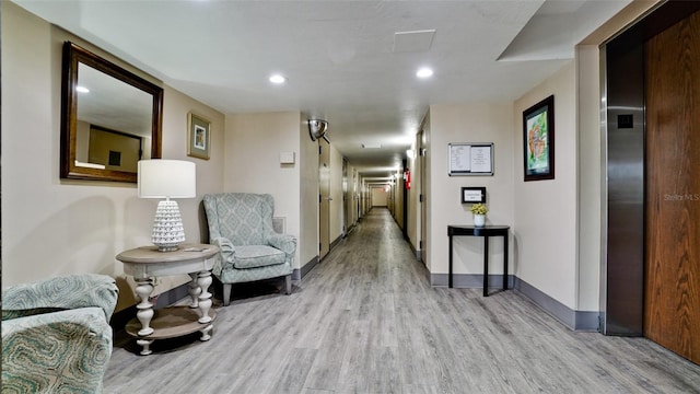 hall featuring light hardwood / wood-style floors