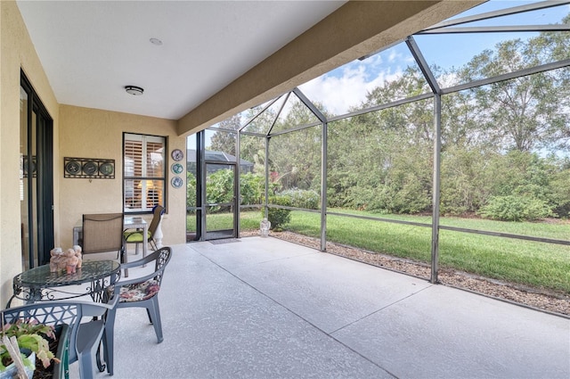 view of unfurnished sunroom