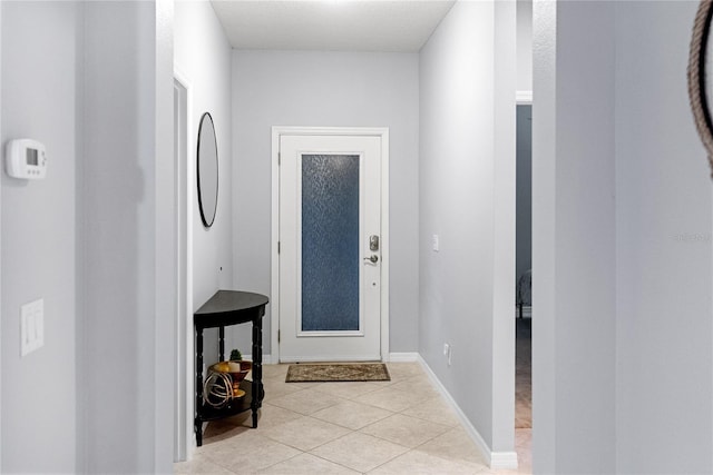 interior space featuring light tile patterned flooring