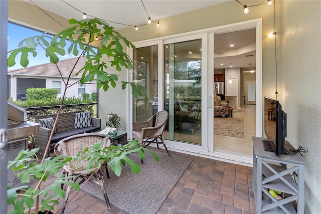 exterior space with an outdoor hangout area