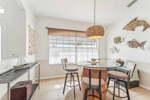 view of tiled dining space