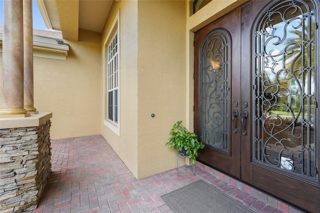 property entrance with a porch