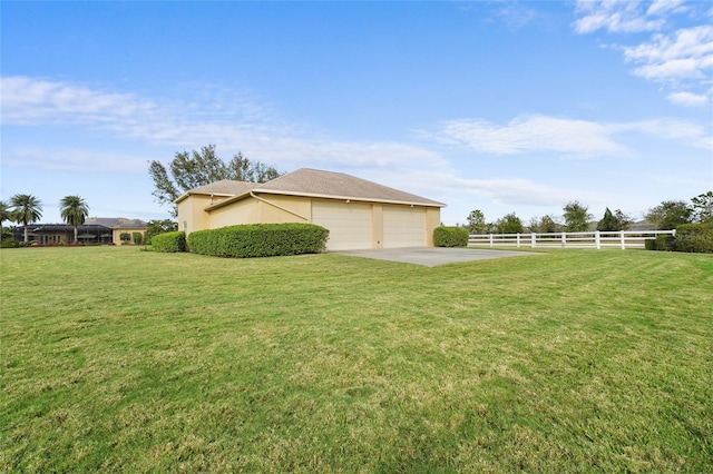 view of home's exterior with a yard