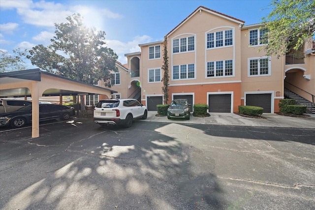 view of building exterior with a garage