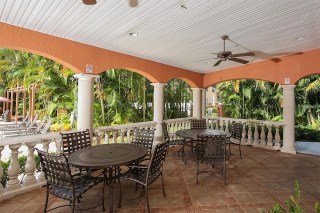 view of patio / terrace with ceiling fan