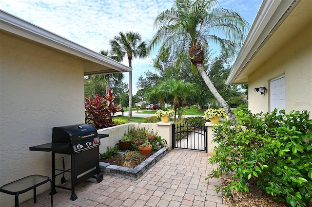 view of patio / terrace with a grill