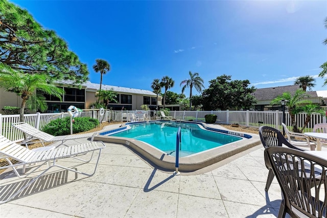 view of pool featuring a patio area