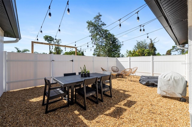 1953 Wheeling Ave, North Port, FL 34288 - fenced backyard with outdoor dining space