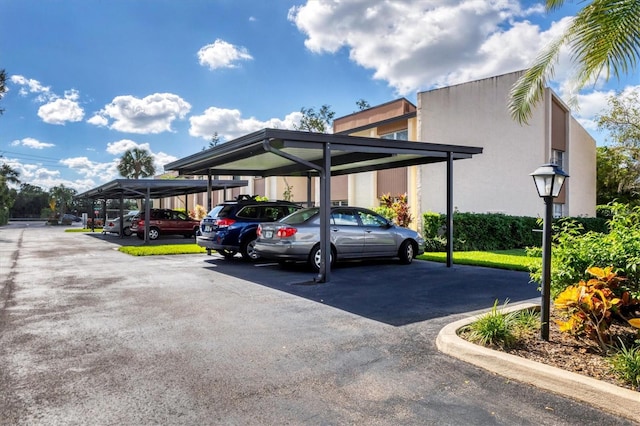 view of car parking featuring a carport