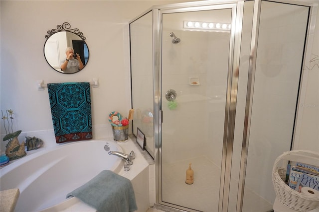 bathroom with plus walk in shower