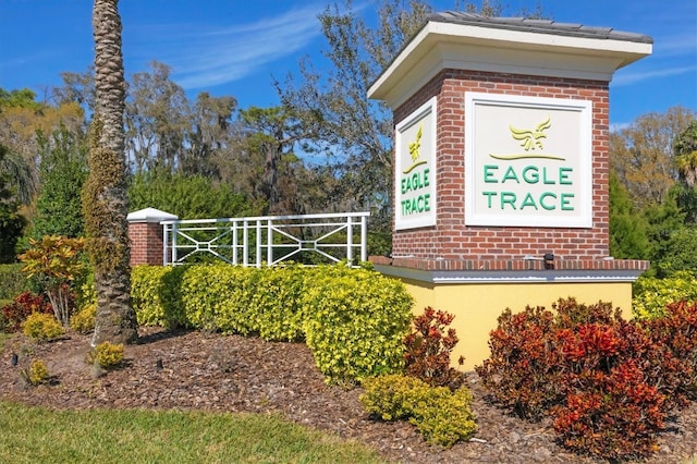 view of community sign