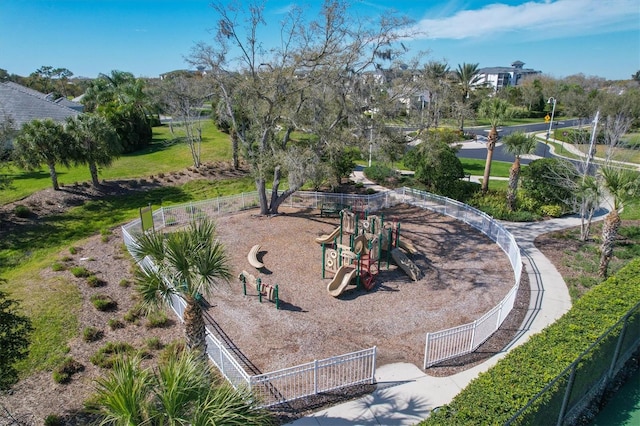 view of property's community featuring a playground